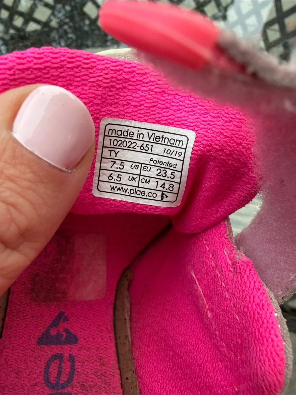 PLAE Kids Pink and Purple Hook-and-Loop Sneakers